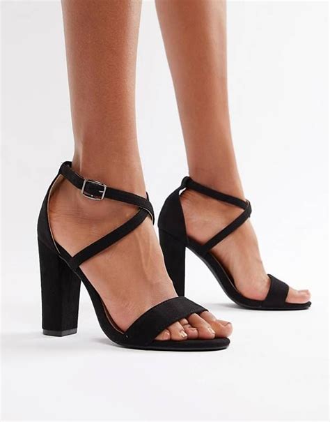 cross strap block heel sandals